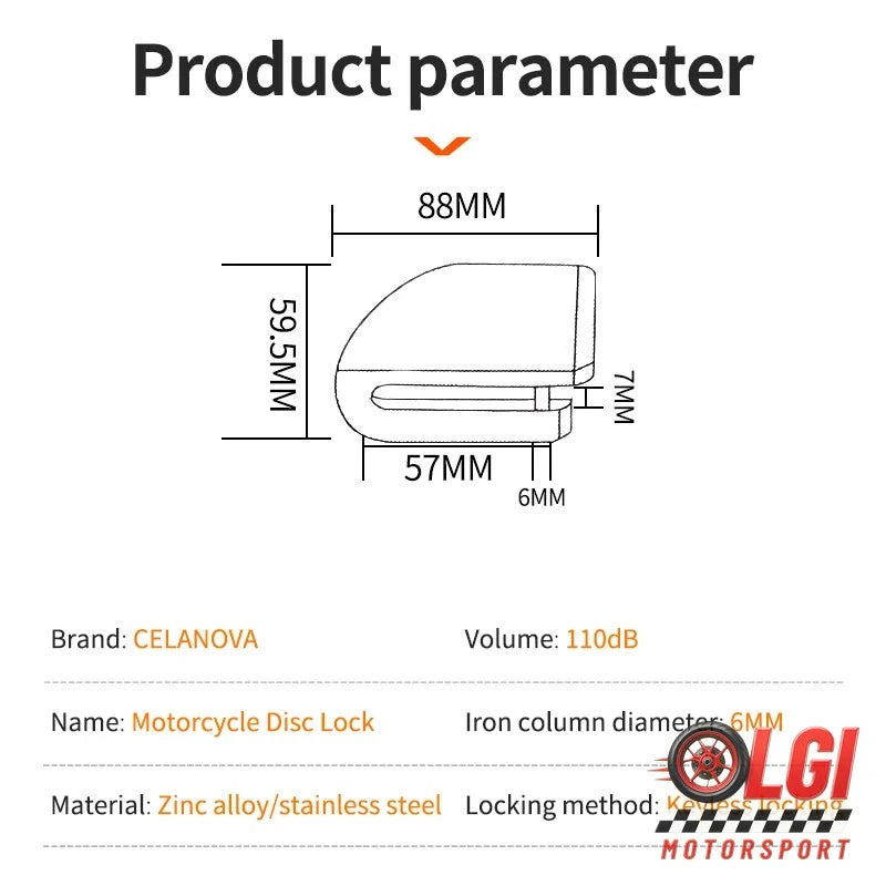 Candado de disco con alarma para moto – OLGI Motorsport
