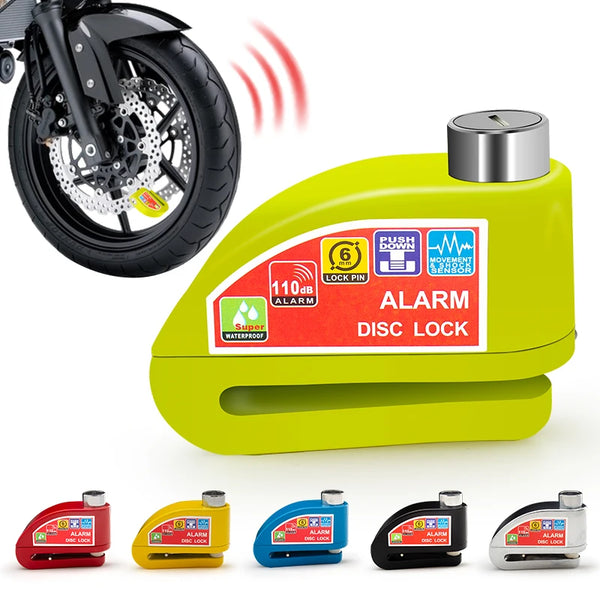 Candado de disco con alarma para moto + cable recordatorio